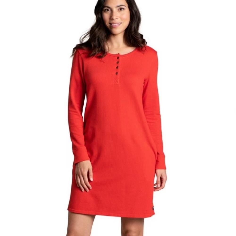 NWT Toad & Co Ribbed Winterberry Ponderosa Long Sleeve Dress With Pockets